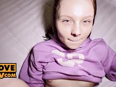 Hardcore, Klein, Gezichtspunt, Kut duiken, Roodharige vrouw, Douche, Slet, Nat