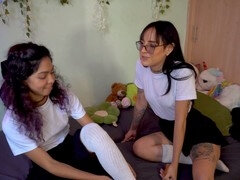 Amateur, Chica, Besar, Lesbiana, Pequeña