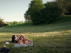 Busty Jacky Lawless gets assfucked outdoors