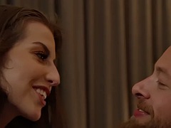 Hot porn star Spencer Bradley fucks a client for the first time in her green lingerie