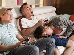 ブロンド, イマラチオ, バック, 面白, グループ, ヒール, なめる, 生徒