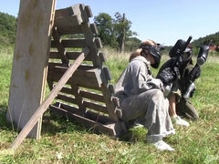 18 jaar, Blond, Bruinharig, Buiten, Tiener, Trio