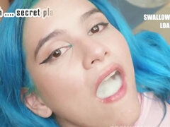 Blue-haired teen bukkake filthy porn