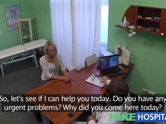 Fakehospital blondie womans headache cured by boner and her squirting wet cunt