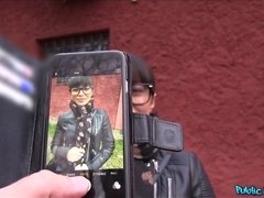 美女, チェコ, 露出狂, お金, アウトドア, ハメ撮り, 公共, オッパイの