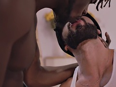 Ass licking, Big cock, Blowjob, Ebony, Gay, Handjob, Muscle, Tattoo
