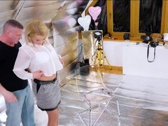 PAWG blonde Cherry Kiss banging in the middle of photoshoot