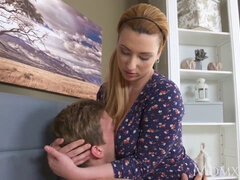 Chubby big tits cougar housewife lets y. boy cum on her tits