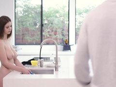 デカ尻, デカパイ, フェラチオ, 茶髪の, 異人種間, キス, 天然, 現実