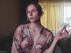 18 años, Tetas grandes, Rubia, Fetiche, Casero, Fumando, Solo, Adolescente