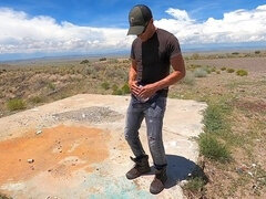 デカチン, ジーンズ, オナニー, アウトドア, 放尿, 公共