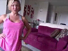 Brianna Beach competes with stepson Alex Adams in a yoga challenge - Mom wins first place
