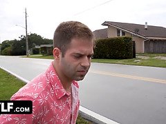 Mylf gets stranded by the side of the road & can't do anything about it - POV cheating sex with a busty milf