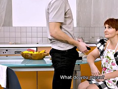 フェラチオ, ぽちゃ, エロ熟女, お婆さん, 熟年, 赤毛