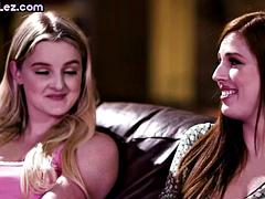 Horny lesbians in romantic lovemaking