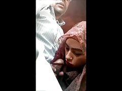 Slutty Hijabi sucks Dick in the Car