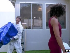 Blasen, Spermaladung, Schwarz, Reif, Milf, Realität, Reiten, Tätowierung