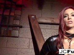 bound ultra-cutie sates herself while still chained up