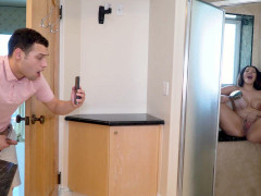 Tetas grandes, Morena, Tetona, Masturbación, Coño, Ducha, Adolescente, Mojado