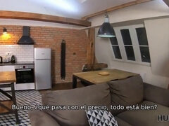 Cash-hungry teen offers skinny teen boy a good price for a close-up view of her tight ass