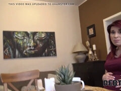 Stepmom with debt gets a rough fuck on the table for her trouble