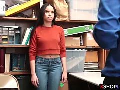 Hot smart ass teen fucked by a mall cop for stealing