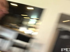 デカパイ, ブロンド, 車, イく瞬間, バック, ハードコア, ホテル, 淫乱熟女