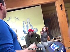 Horny couple cheats on bowling night by getting it on with cash