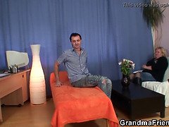 Granny double blowjob and fuck
