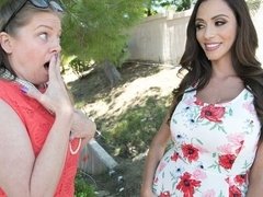 Grosse titten, Braunhaarige, Schwanz, Fingern, Handjob, Massage, Masturbation, Milf