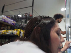 Brunette brune, Petite femme, Pov, Public, Jupe, Pute