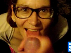 Dirty Girl Suck Knob On The Garage Floor