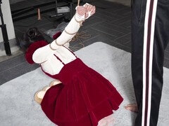 18, 緊縛, 中国人, 穴開きパンティ, スカート, ティーン, 拘束, おもちゃ