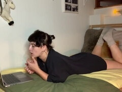 Girl masturbating, spycam, spraying