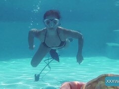 Лизание, Крошечные, Киски, Чулки, Сосущие, Под водой
