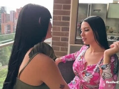 Horny Latina Brunette Fucks Her Best Friend While Boyfriend Is Away - Lesbian 69 & Pussy Licking