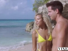 Blonde Romy Indy Gets Fucked Hard by Alberto Blanco at the Beach