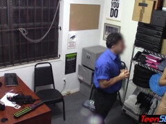 Reluctant teen shoplifter fucked roughly