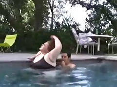 ぽっちゃり, ブロンド, ぽちゃ, フェティッシュ, 淫乱熟女, プール, ハメ撮り, オッパイの