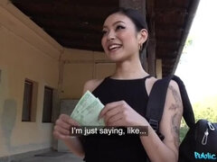 アジア人, 中出し, チン, アウトドア, オマンコ, 現実, トレイン, 濡れ