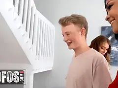 デカ尻, デカパイ, フェラチオ, イマラチオ, 黒人, 女 人男 人, 巨大, 淫乱熟女