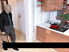 Future Money Man Catches BBW Wife Cheating with Boss in Kitchen