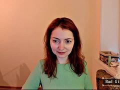 Pretty skinny small tits brunette solo webcam milf