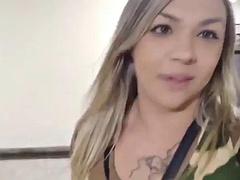 Beautiful and hot blonde with a big tail moaning and cumming while giving her pussy and very tasty spit: Porn