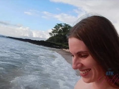 Amateur, Playa, Peludo, Desnudo, Orgasmo, Al aire libre, Público, Coño
