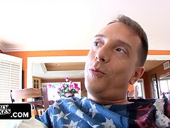 デカパイ, カップル, 爸, バック, ハードコア, ピアス, オマンコ, ティーン