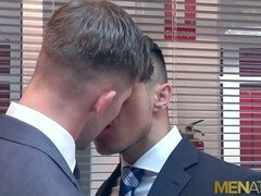 Athletic Ken Rodeo gets taken by his colleague Klein Kerr in a hot gay session