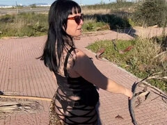 Beauté, Mature, Nue  à poil, De plein air, Public, Espagnole