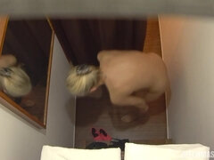 Czech Teen with beautiful blond hair has massage parlor sex