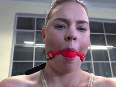 Keira Slow gets tied up, spread, and thoroughly dominated